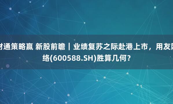 财通策略赢 新股前瞻｜业绩复苏之际赴港上市，用友网络(600588.SH)胜算几何？